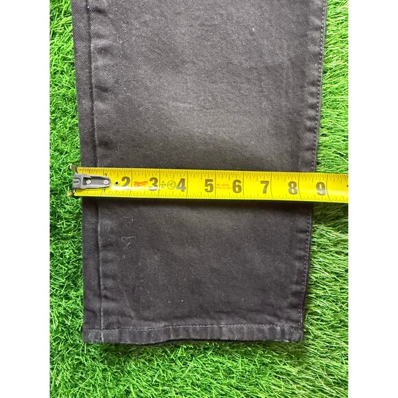 Levi’s Premium Mens 501 Black Button Fly Jeans 36x32 Straight Leg Denim Fit Slim - Picture 14 of 16